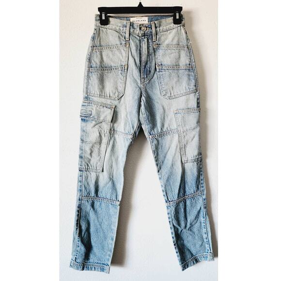 SLVRLAKE Savior Cargo High-Rise Straight Jeans Salt Flats Blue 24 NWOT - Picture 3 of 12
